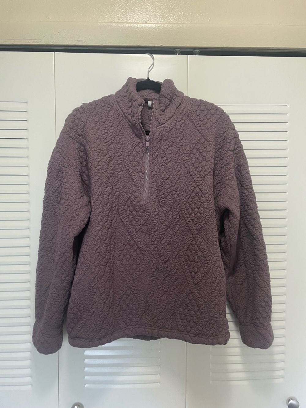 Gilly Hicks Quilted Plush Half-Zip Pullover - Mauve